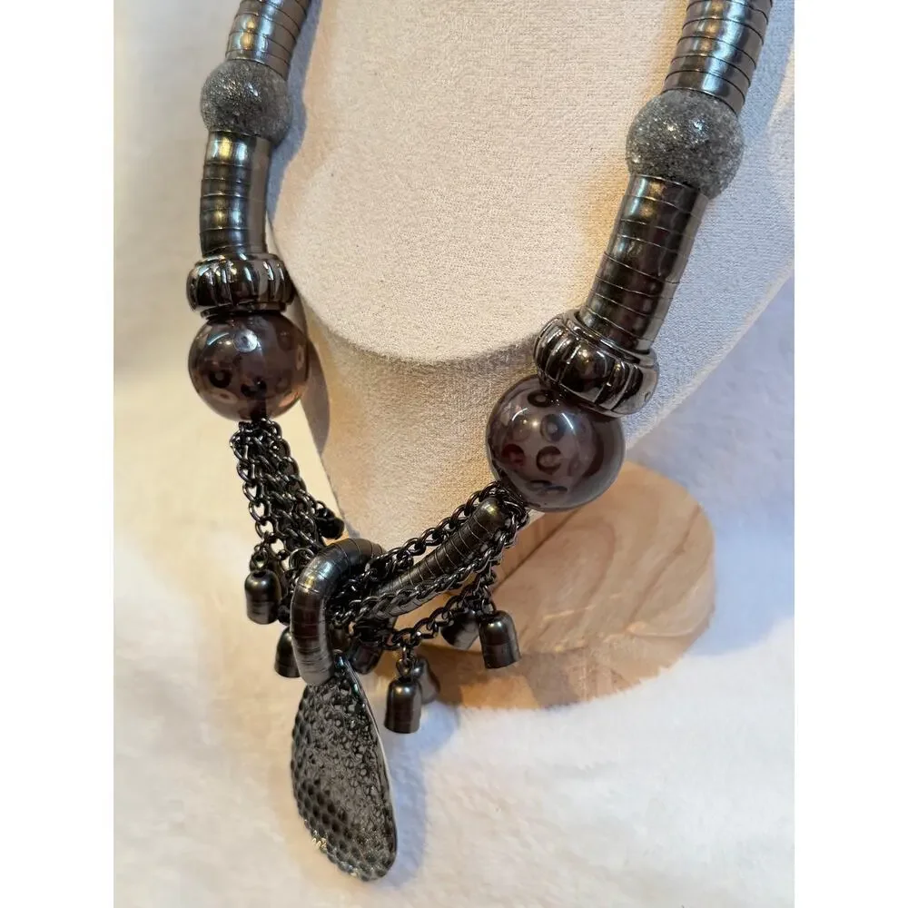 Vintage Gunmetal Industrial Statement Necklace - Chunky | Punk